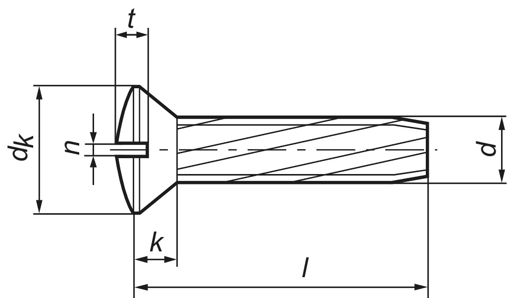 DIN 7513  GE M  6 x 16  steel zinc-plated  (head: acc. to DIN 964)